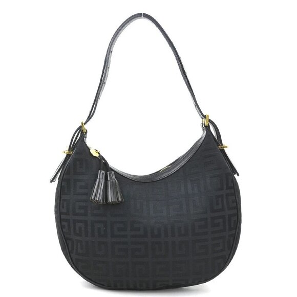 GIVENCHY Shoulder Bag Black Canvas/Leather/Goldtone - Picture 1 of 14